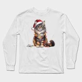 Christmas Norwegian Forest Cat Long Sleeve T-Shirt